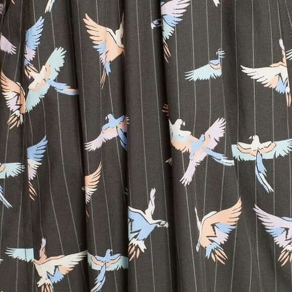 Free People Midi Dress Parrot Size 6 Sunshine of Your Love Printed A-Line Dress - Picture 3 of 16